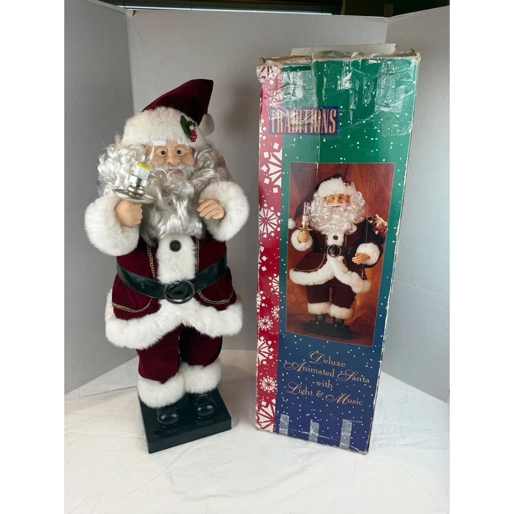 Vintage Traditions Deluxe Animated Santa with Light and Music 16 Holiday Tunes‎